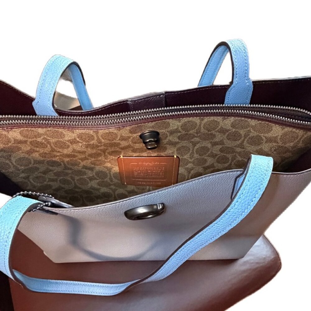 Coach C0692 Willow Tote In Color-Block Pebble Lea… - image 2